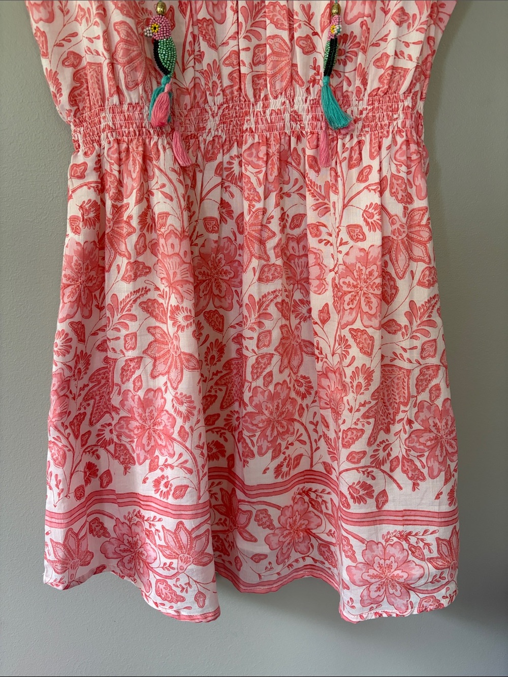 Bell by Alicia Bell Meadow/Lola Mini Dress Small Pink Silk Cotton Vacation Beach - Picture 6 of 9